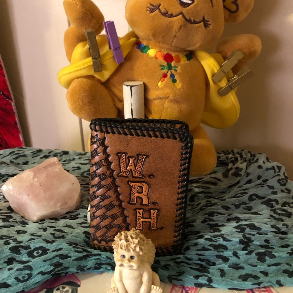 Hand Tooled Leather Bifold Wallet “WRH” Monogram